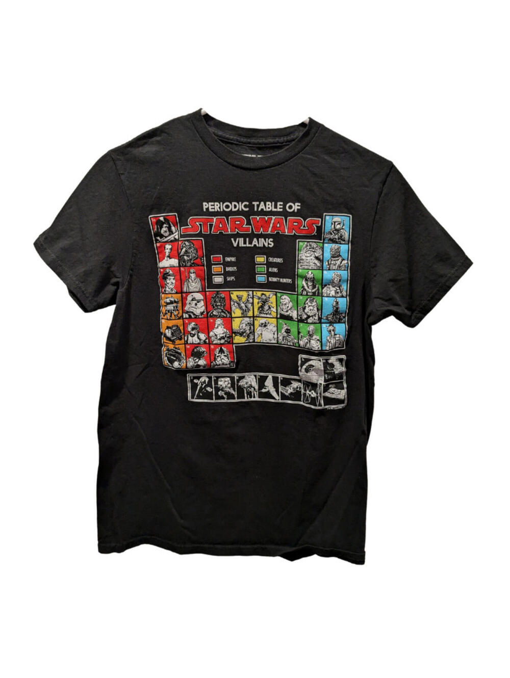 Star Wars T-Shirt - Periodic Table of Villains - Size Small